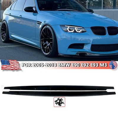 For BMW 3 Series E90 E92 E93 M3 2005-2013 Gloss Black Pair Side Skirt Extension