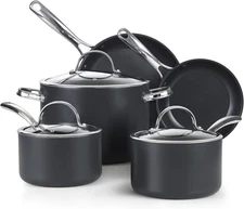 8-Piece Nonstick Hard Anodized Cookware Set, Pots and Pans Set Includes Saucepan