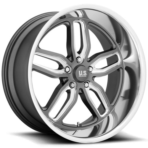 One 22x10.5 US Mags U129 Cten 5x5/5x127 1 GunMetal Wheel Rim 78.1 - Picture 3 of 3