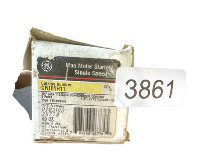 GE CR101H11 Manual Motor Starter, 2 Poles