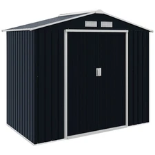 7x4 FT Outdoor Resin Storage Shed Sloped Roof Shed with Doors for Backyard Patio