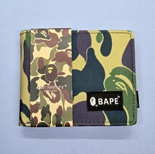 BAPE A Bathing Ape Bifold Wallet Japan Streetwear Camo w/ Box NEW