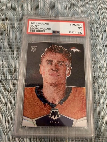 2024 Mosaic Football Bo Nix Psa 7 Micro Mosaic SSP