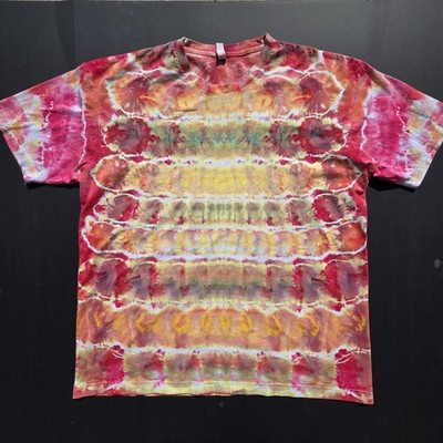 Cotton Heritage. Tie-Dye T-Shirt.  Multicolor Cotton XL. psychedelic festival.