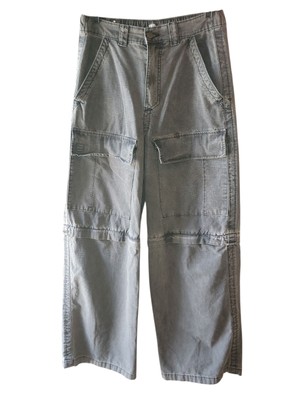 ZARA dnwr Men's Black Cargo Short Pants Sz SMALL wide Legs Baggy