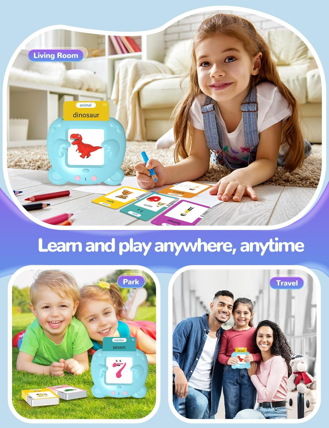Talking Flash Cards for Toddlers, 224 Sight Words English Learning Flashcards fo