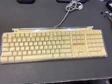 Apple M7803 Pro USB Wired Keyboard Clear White Tested and Working-EMAC
