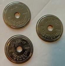 3 Vintage SNAP-IT Metall 45 RPM Schallplattenadapter Kay Music New York