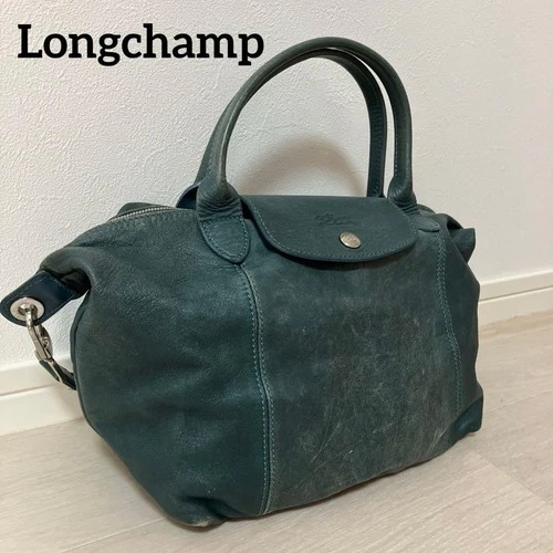 LONGCHAMP Handbag Sheepskin Leather Shoulder Bag 2Way Bag Green women From Japan