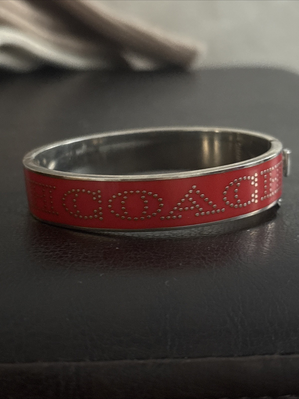 Coach Silver bangle bracelet Red - image 1