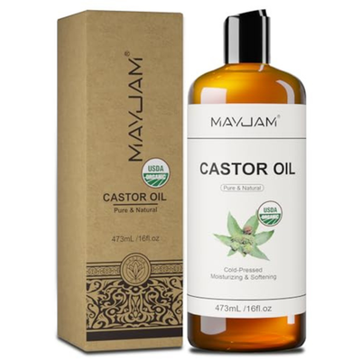 #ad Organic Castor Oil in Glass Bottle 16 Oz 100% Pure Cold Pressed Unrefined Cast $20.99