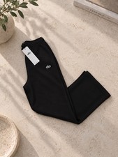 Alo Yoga Women's Black Sweatpants S Regular Drawstring Pockets Straight Leg