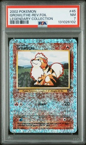 GROWLITHE REVERSE HOLO 45 LEGENDARY COLL. PSA 7 POKEMON
