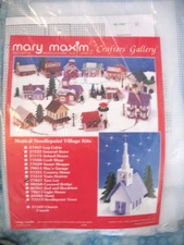 Mary Maxim Musical Needlepoint Village Kit 77027 TREE LOT Crafters Gallery