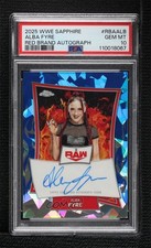 2025 Chrome WWE Sapphire Edition Red Brand Alba Fyre PSA 10 GEM MT Auto 1fl4