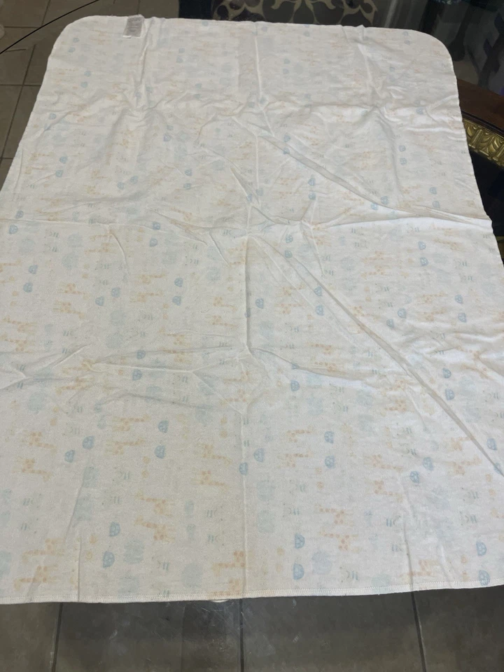 VTG Carter's Flannel Jungle Blanket Receiving Giraffe Frog Turtle Duck Elephant - Image 3 of 4