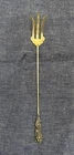 Reed & Barton Sterling Trajan Fork Gold Wash Condiment Fork 1892 Monogram 9 3/4"