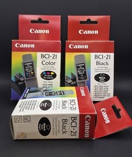Genuine Canon 2 BC-21 Black  1 Color Ink Cartridges BCI-21 OEM Lot 3