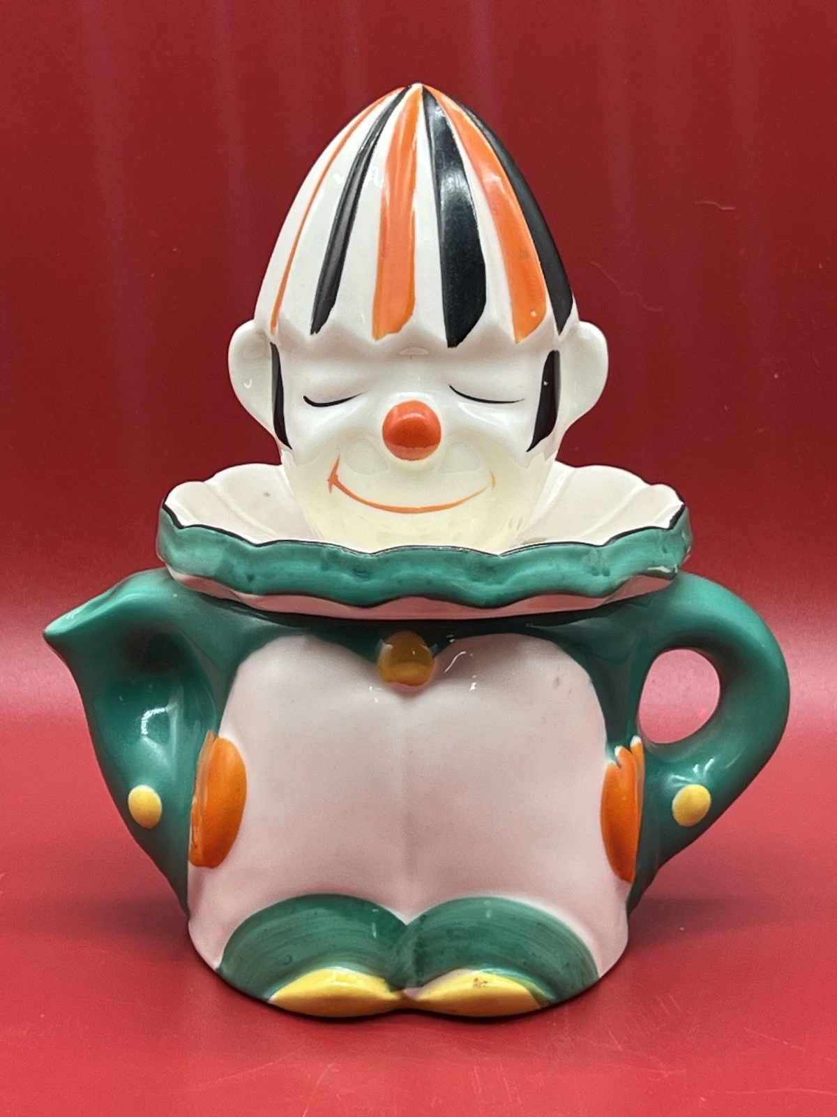 Vintage Japanese Ceramic Figural Clown Juicer/Citrus Reamer