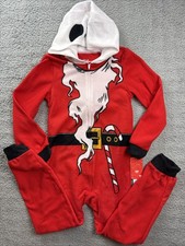 Disney Jack Skellington One Piece Pajamas Boys Youth Medium 8/10 Fleece Hooded
