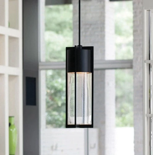 Hinkley Shelter 1328BK Outdoor Hanging Pendant Light Black Clear Glass 24.5"H - Picture 5 of 17