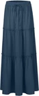Women’s Casual Boho High Waisted Flowy Maxi Skirt Tiered Pockets Blue - S - NWT