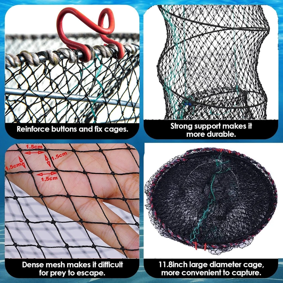 Crab Trap 40x80cm faltbar - Flusskrebs, Krabben, Hummer, Aal, Fisch - Bild 3 von 4