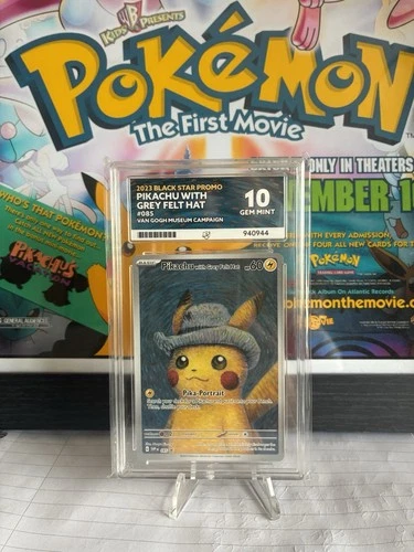 Pikachu with Grey Felt Hat 085 ACE Grading 10 slab - sold for £1,230.70 on eBay UK