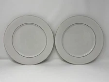 lot of 2 Lynns Valentine Fine China Gold Trim - Dinner Plates. 10.25” oven proof