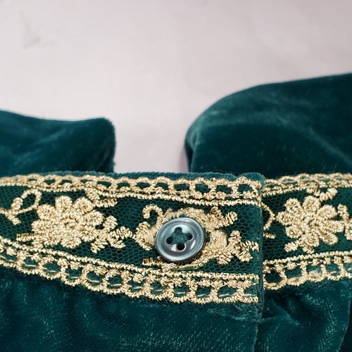 Vestido Janie and Jack 12-18 meses Ornamentado Ópera Forrado Terciopelo Verde Vacaciones - Imagen 10 de 10