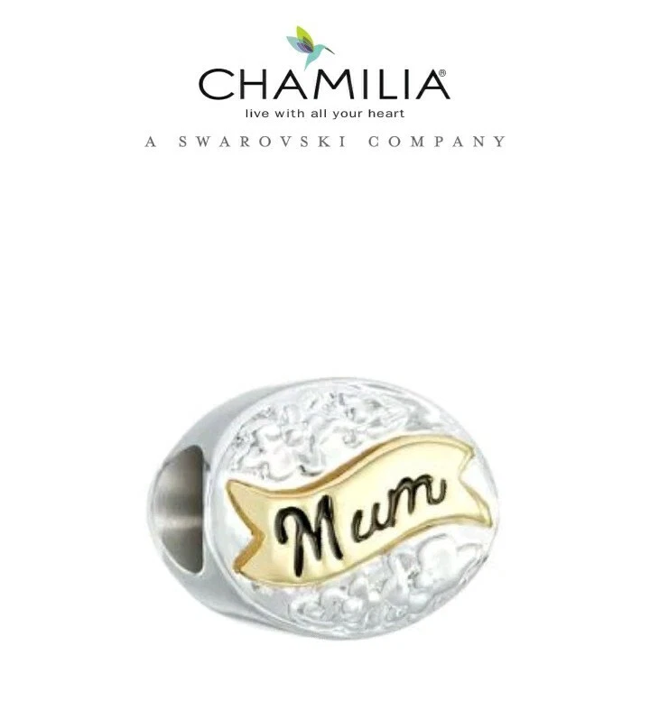 33 OFF Genuine CHAMILIA 925 Silver 14CT Gold MUM Charm RRP 75 Birthday