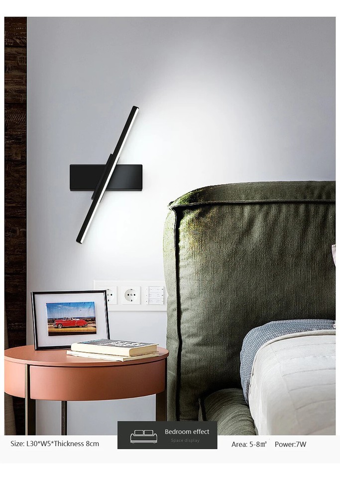 Modern LEDWall Light Hardwares Rotatable Bathroom Mirror Lamp for