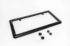 Black License Plate Mounting Frame Tag Cover Holder  + (Free) 2 Screw Caps / New