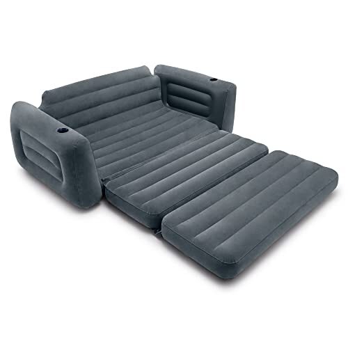 Intex Queen Sofa Grey Versatile Pull Out Bed Inflatable Comfortable Lounge - Picture 7 of 10
