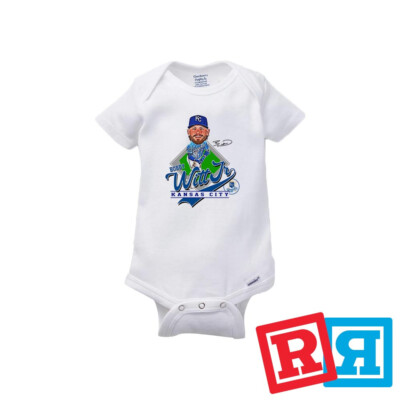 Bobby Witt Jr. Illustration Royals Gerber Baby Onesie  Short Sleeve Bodysuit
