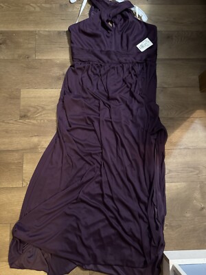 DB Studio Celebrate Plum Formal Bridesmaid, Boho Floral Fairy Rustic Dress