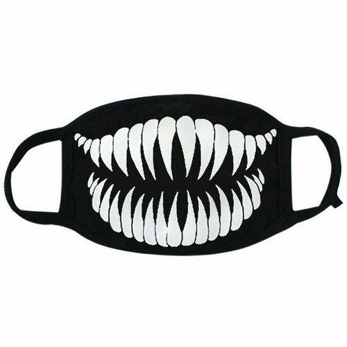 Handmade Anime Cartoon Inspired Expression New Cotton Face Mask Cover - Black - Picture 75 of 90
