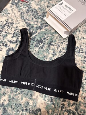 GCDS Underwear Sport Style Logo Bra BNWT  In Box Black Size S