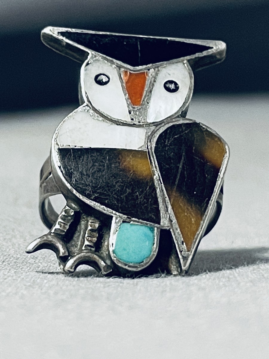 One Of The Most Detailed Zuni Turquoise Coral Sterling Silver Ring One Of The Most Detailed Zuni Turquoise Coral Sterling Silver Ring