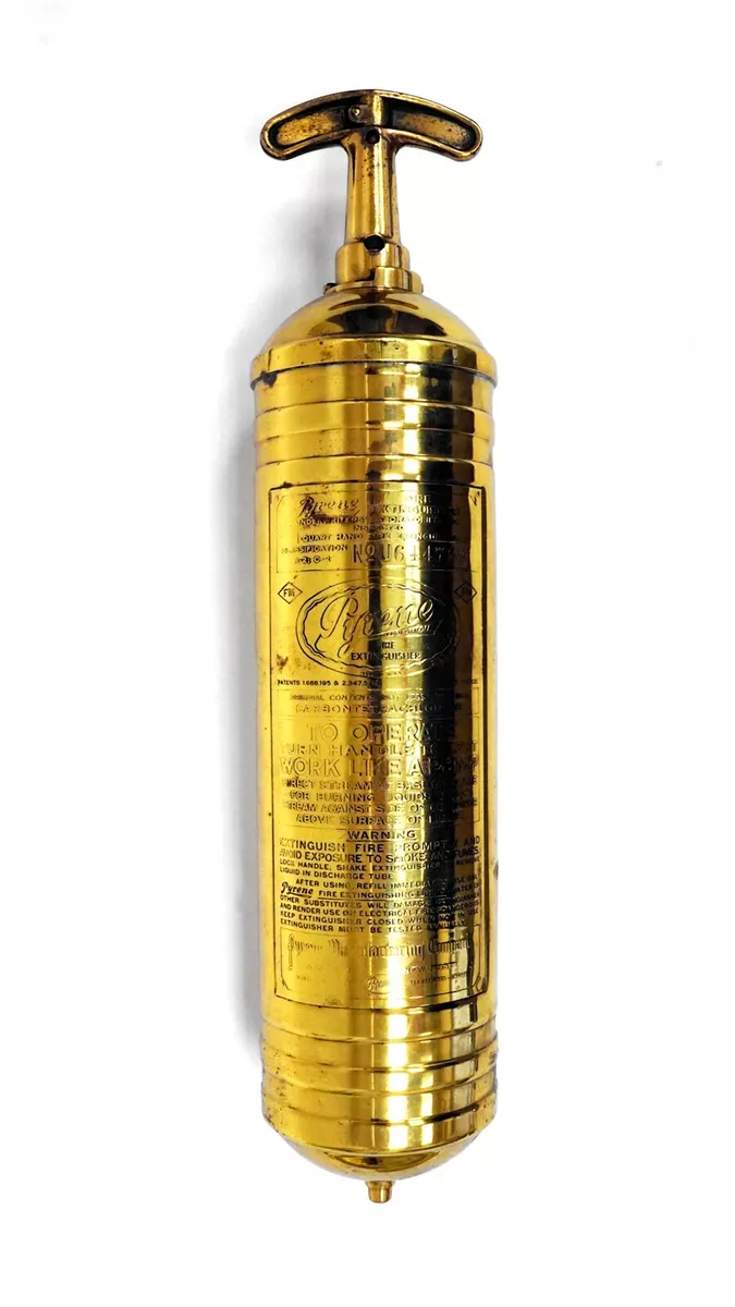 Authentic Vintage Brass Pyrene 1 Qt Hand Pump Fire Extinguisher EMPTY B8000