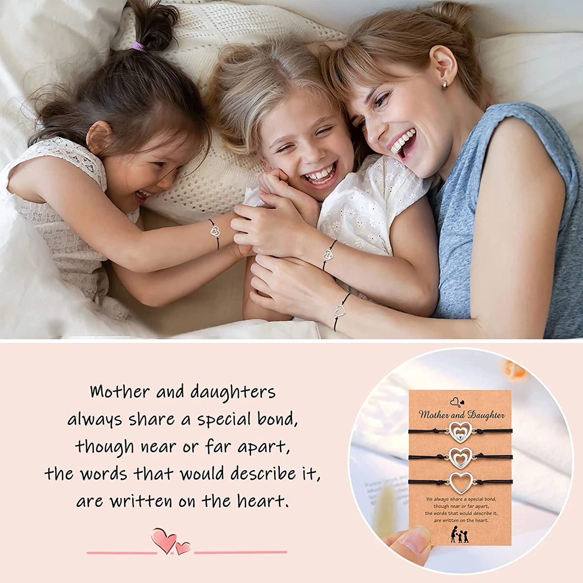 Mother Daughter Bracelets Set for 3 Mothers Day Gifts for Mom Daughter  Jewelry