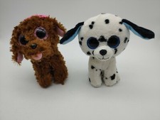 Beanie Boos Lot of 2 Dogs Puppies: Fetch the Dalmatian & Maddie Glitter Eyes.
