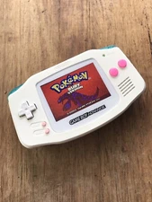 Nintendo Gameboy Advance GBA White Pink Handheld Gaming Console BACKLIT IPS 2