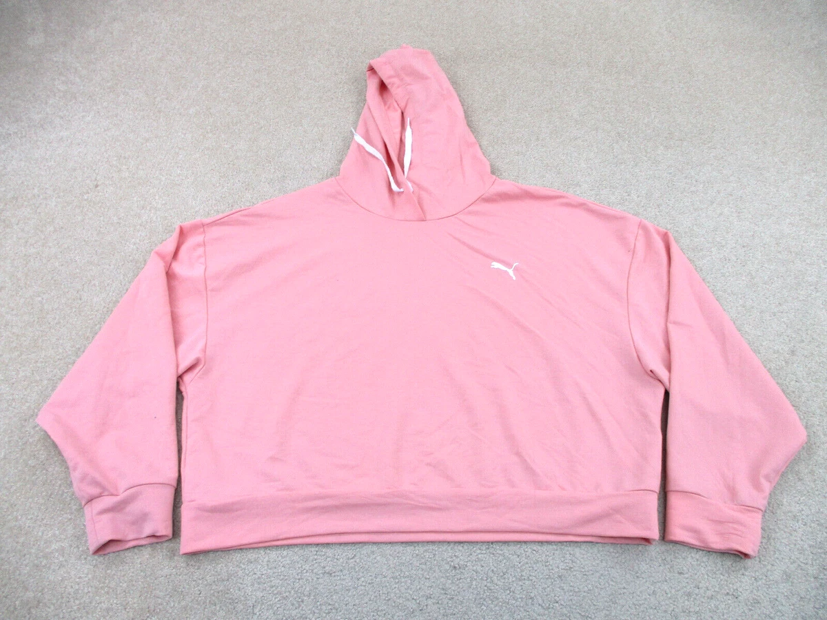 Puma Sweater Womens Extra Large Pink White Outdoors Hoodie Sweatshirt Ladies  *