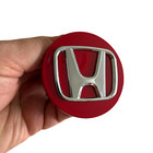 Honda Wheel Center Caps Chrome on RED Rim Logo Hubcaps 69mm/2.75" (Set 4)