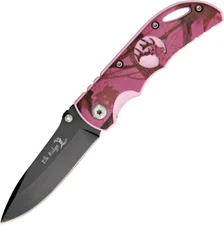 Elk Ridge Pink Camo Black Stainless Ladies Womens Folding Pocket Knife 134PC