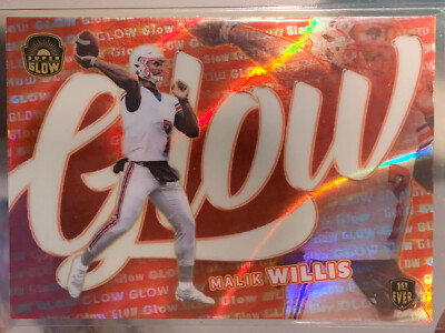 Malik Willis SUPERGLOW SPORTS WHITE SUPER HOT LAVA Glow #110 Rookie RC