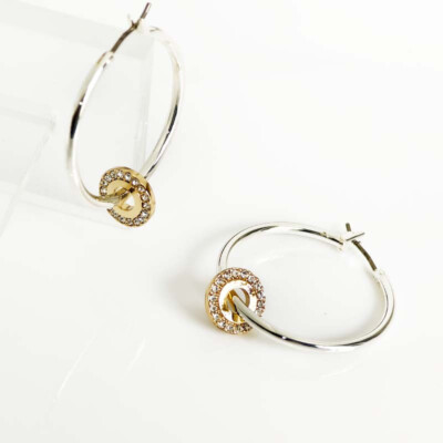New DKNY Circle Charm Hoop Earrings Gift Fashion Women