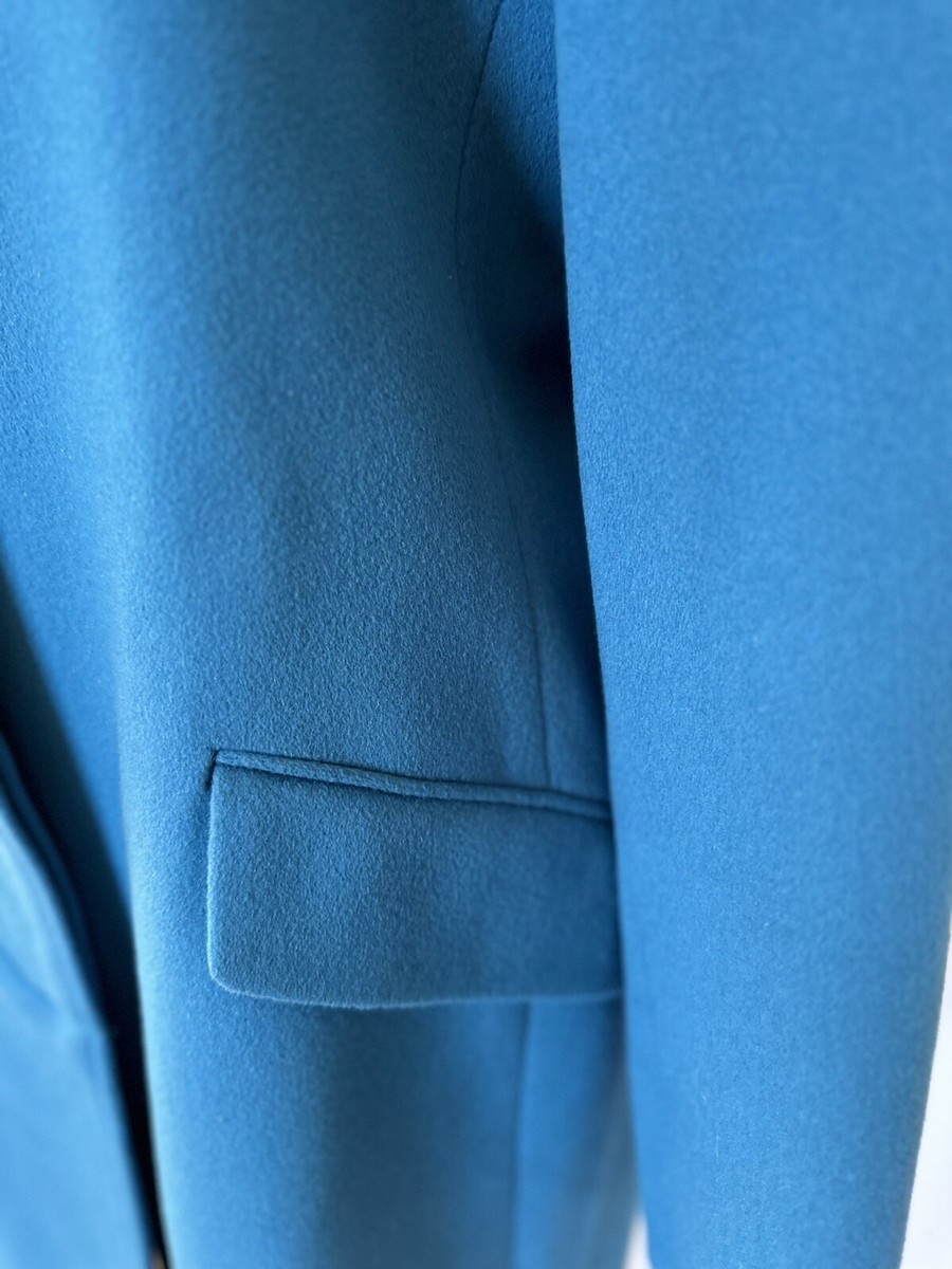 Brooks Brothers Wool Fly Front Coat Blue Sz 12 Brand New Vintage
