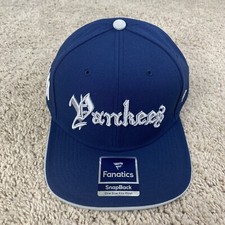 New York Yankees Fanatics Hat Iconic Old English Script Blue Snapback Cap New
